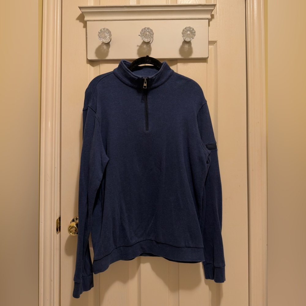 Bugatchi Dark Blue Zip-Up Sweater